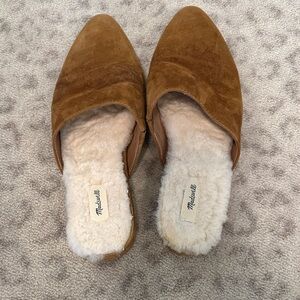 Madewell suede shearling lined mule